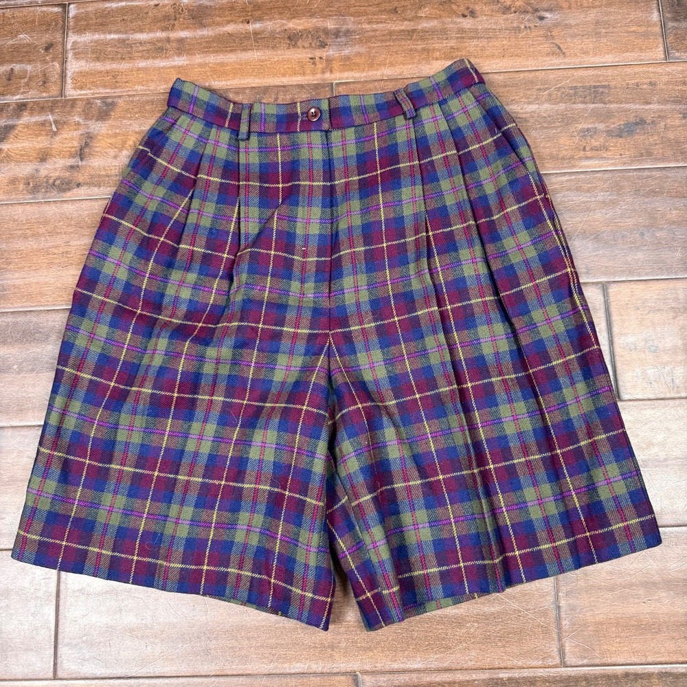 Pendleton Plaid Shorts Knockabout VTG | Purple Green Blue | Est Size‎ Medium 28"